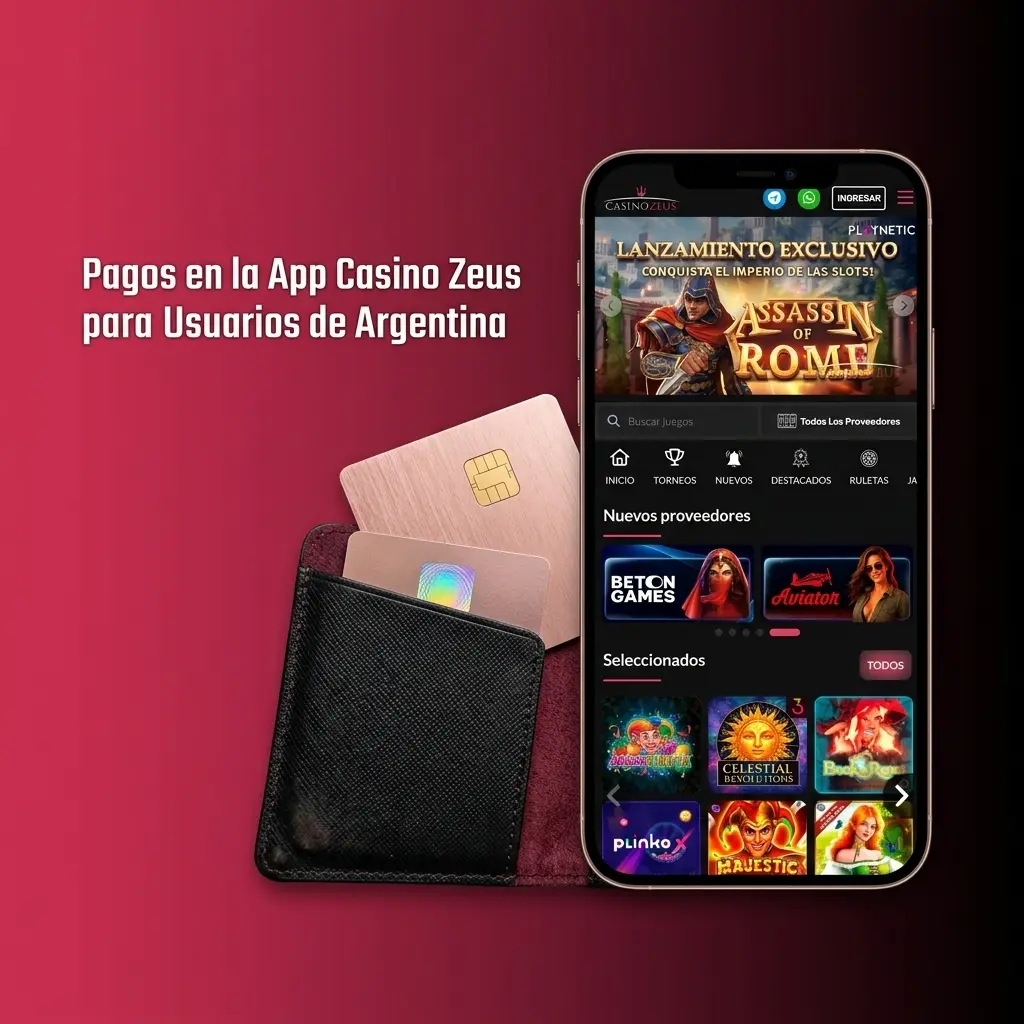 Métodos de pago en app Casino Zeus Argentina: Mercado Pago, Visa, crypto y transferencia bancaria local.